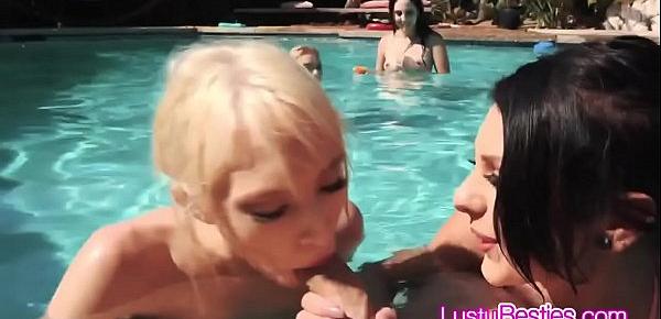  Pool party with hot teens turns to fivesome